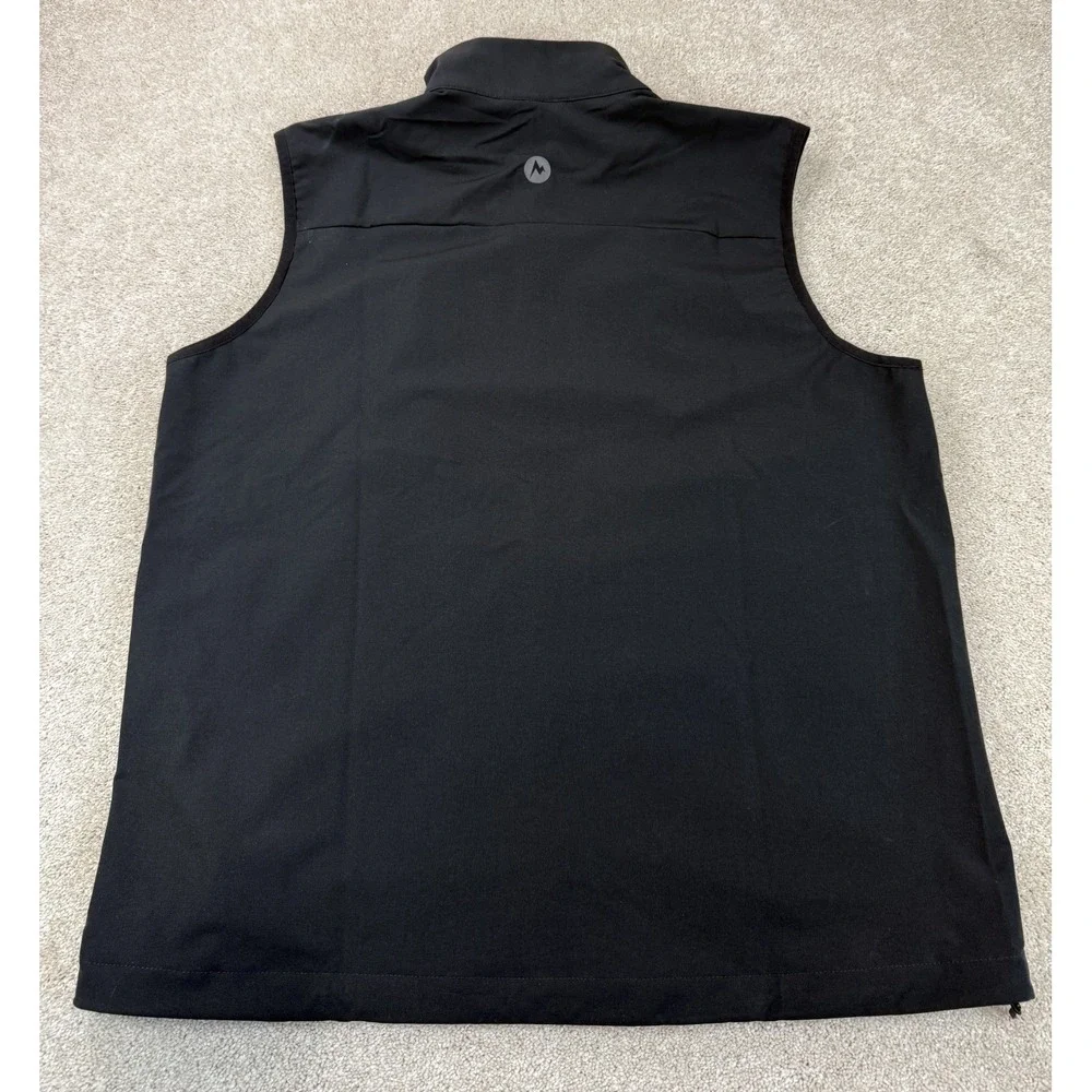 Marmot Tempo Full Zip Men's XL Softshell Hiking Active Running Vest Black Logo